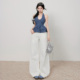 弹力垂感拖地裤 低腰宽松显瘦休闲直筒裤 女2026春季 白色阔腿牛仔裤