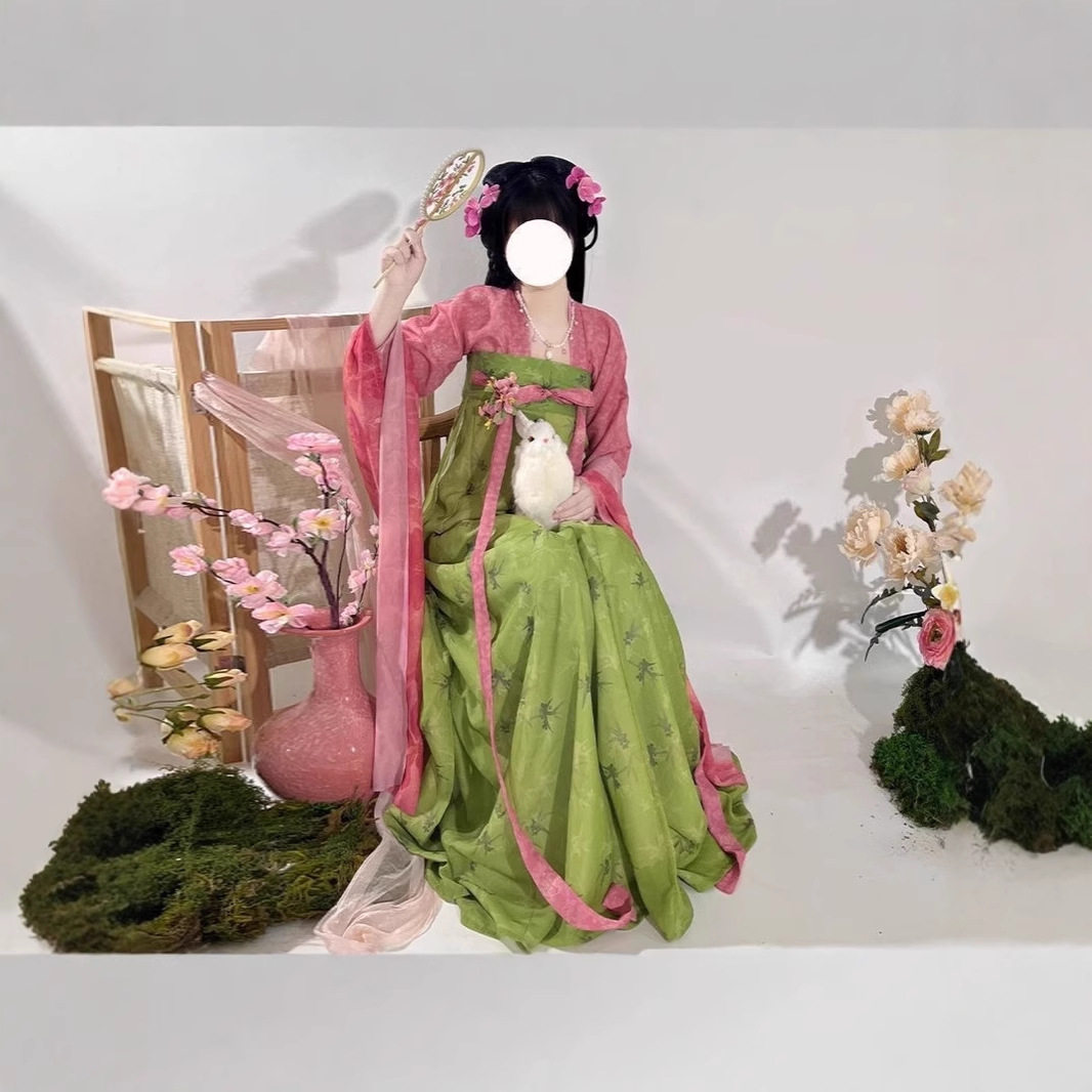 新款汉服复原唐制印花一片套装齐胸破裙仙气日常春夏季,女装/女士精品,汉服套装,淘宝优惠券,粉丝福利购,淘宝优惠卷