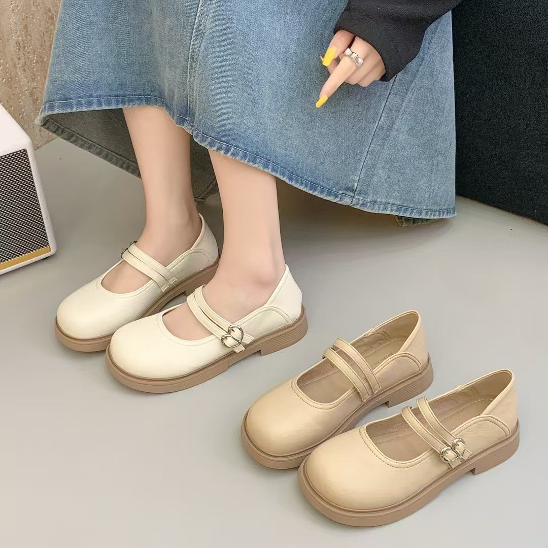 软底玛丽珍小皮鞋女2025新款夏天配裙子法式气质晚晚风温柔鞋1803