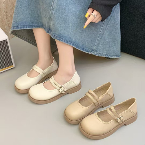 软底玛丽珍小皮鞋女2025新款夏天配裙子法式气质晚晚风温柔鞋1803