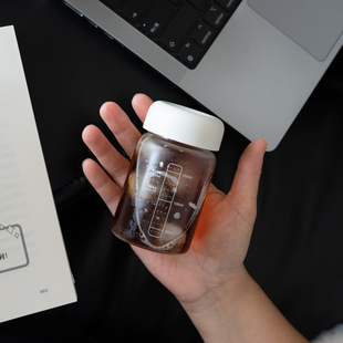 迷你玻璃杯简约ins高颜值耐高温便携水杯学生口袋杯子小巧水杯