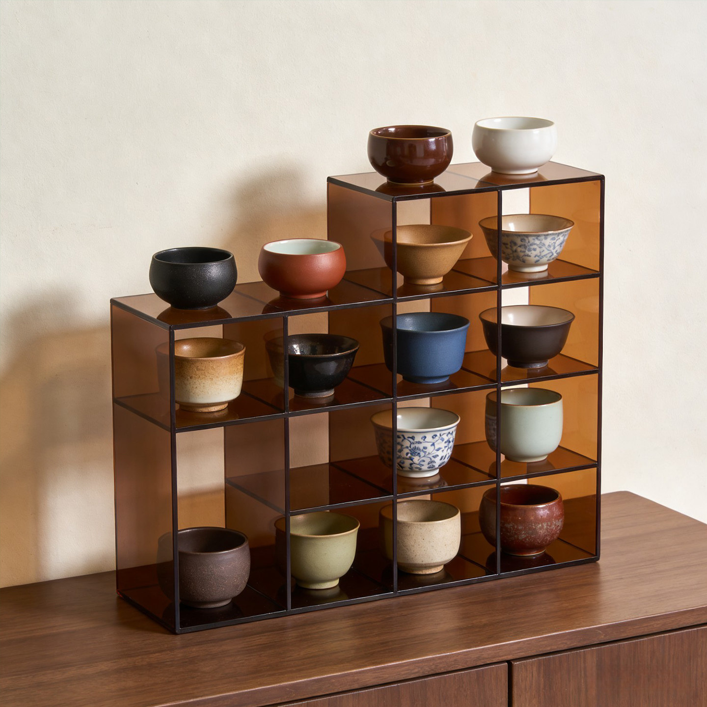 亚克力透明桌面博古架水杯架茶杯茶宠收纳架置物架茶馆茶桌架子