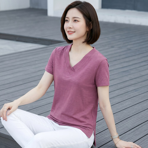 夏季新款百搭显瘦棉质半袖小衫