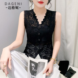 高级感蕾丝吊带背心女夏外穿2025新款设计感v领内搭打底叠穿上衣