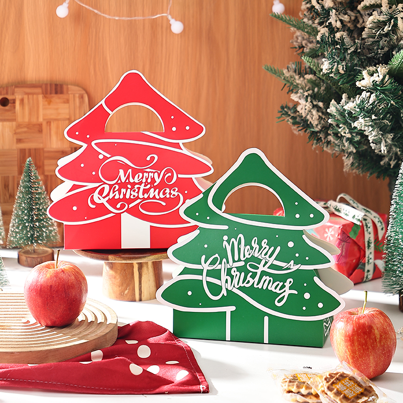 圣诞节包装盒雪花酥牛轧糖糕点心零食平安夜苹果创意礼品礼盒盒子