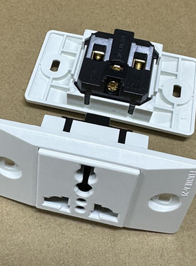 11801A一位窄板10A工业流水线新国标开关电源插座 三扁多功能插座