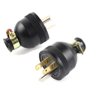 美标接线插头5-15P三脚20A/15A美式125V美规工业配套接线电源插头