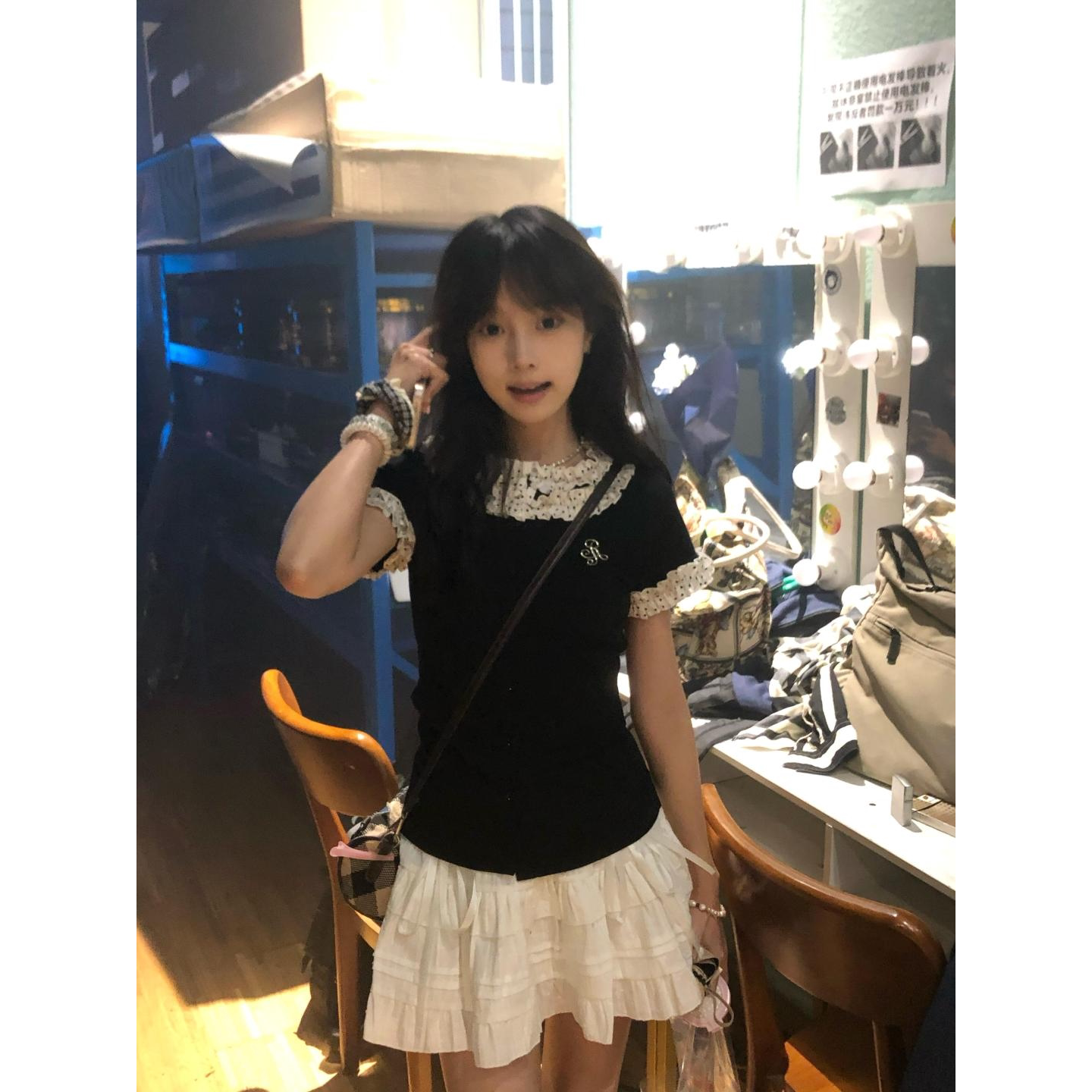 夏季甜美奶乖软妹风上衣初恋风甜妹穿搭套装女夏小个子短裙两件套
