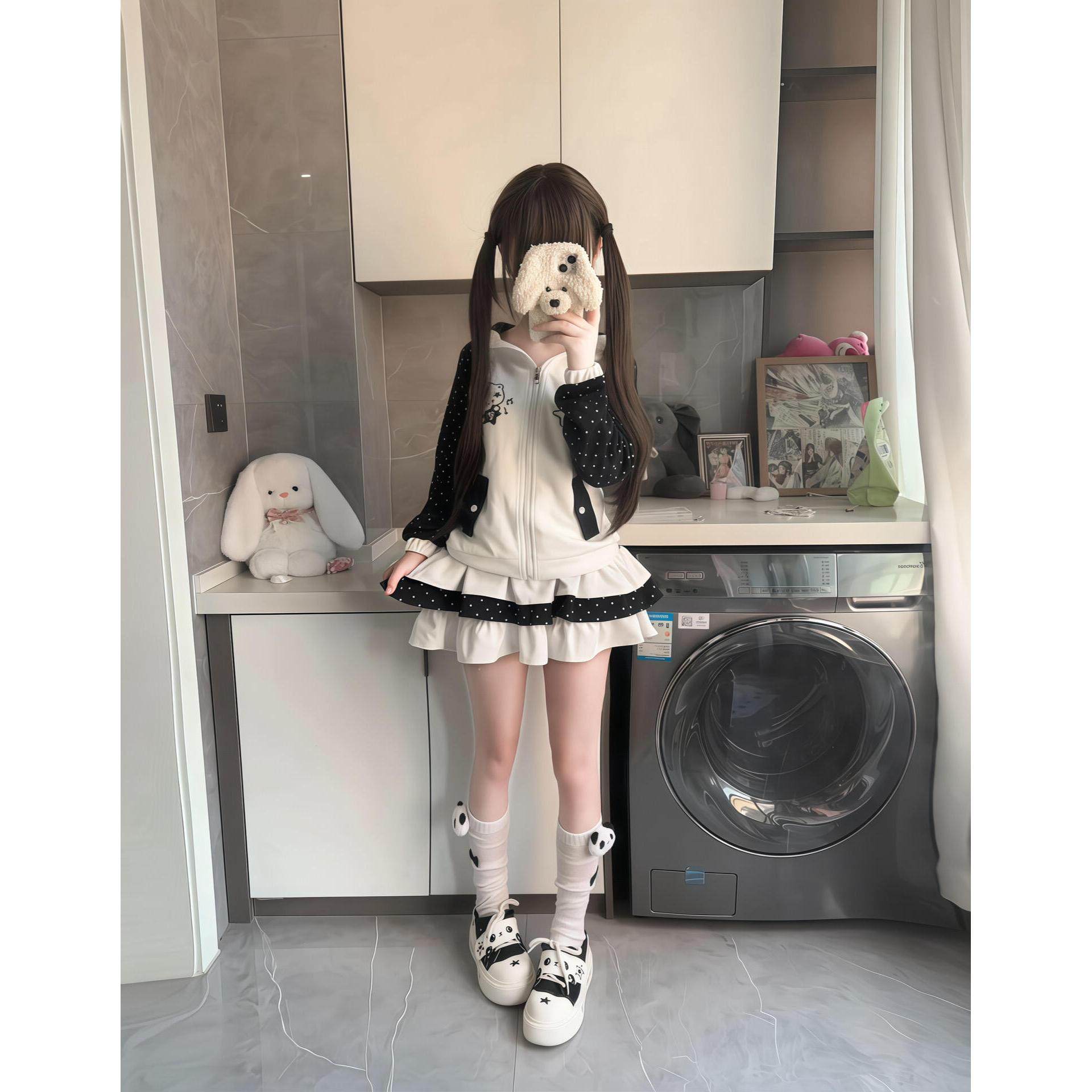 宅萌感星星耳朵卫衣女春秋季宽松可爱日系甜美软妹小个子连帽外套