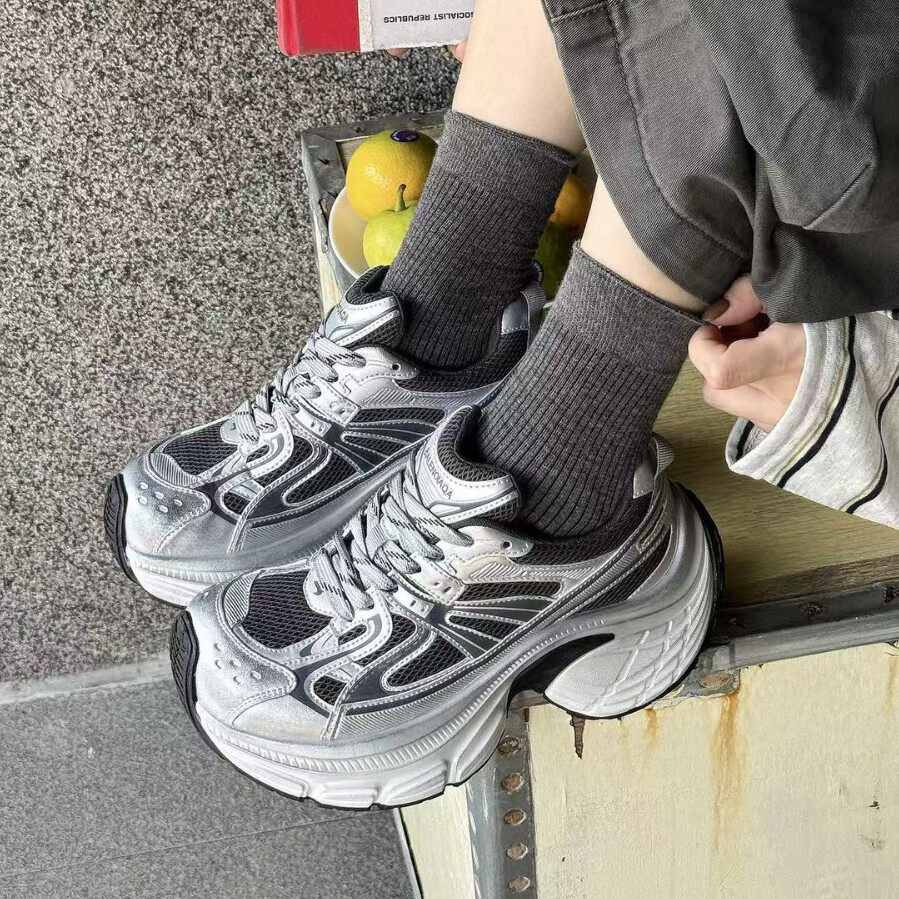 前言范韩版显脚小厚底老爹鞋女新款百搭增高7CM松糕底休闲运动潮