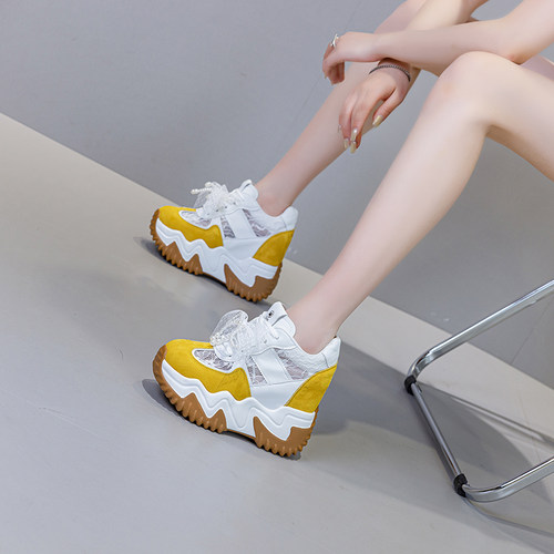 震地王12cm小个内增高真皮阿甘鞋