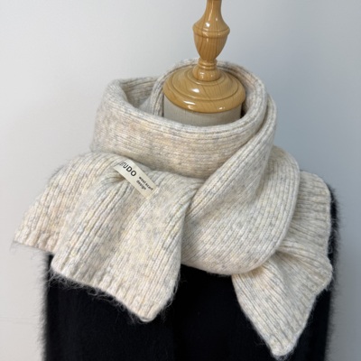 韩单高品质软糯糯纯色羊毛针织围巾女冬季保暖百搭学生情侣围脖男