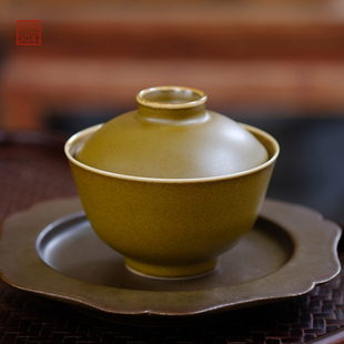 长窑制器长物居 景德镇观味款茶叶末釉两才盖碗中式茶具陶瓷茶席