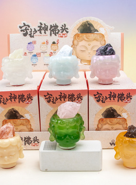 守护神佛头水晶盲盒创意卡通树脂潮玩公仔手办树脂工艺品闺蜜生日
