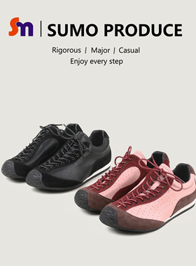 素陌春季新款头层牛皮歪头阿甘鞋女平底丑萌德训鞋运动休闲鞋1123