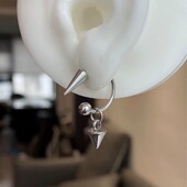 医用钛钢小恶魔尖锥吊坠耳钉马蹄环耳骨钉个性 嘻哈暗黑小众耳轮