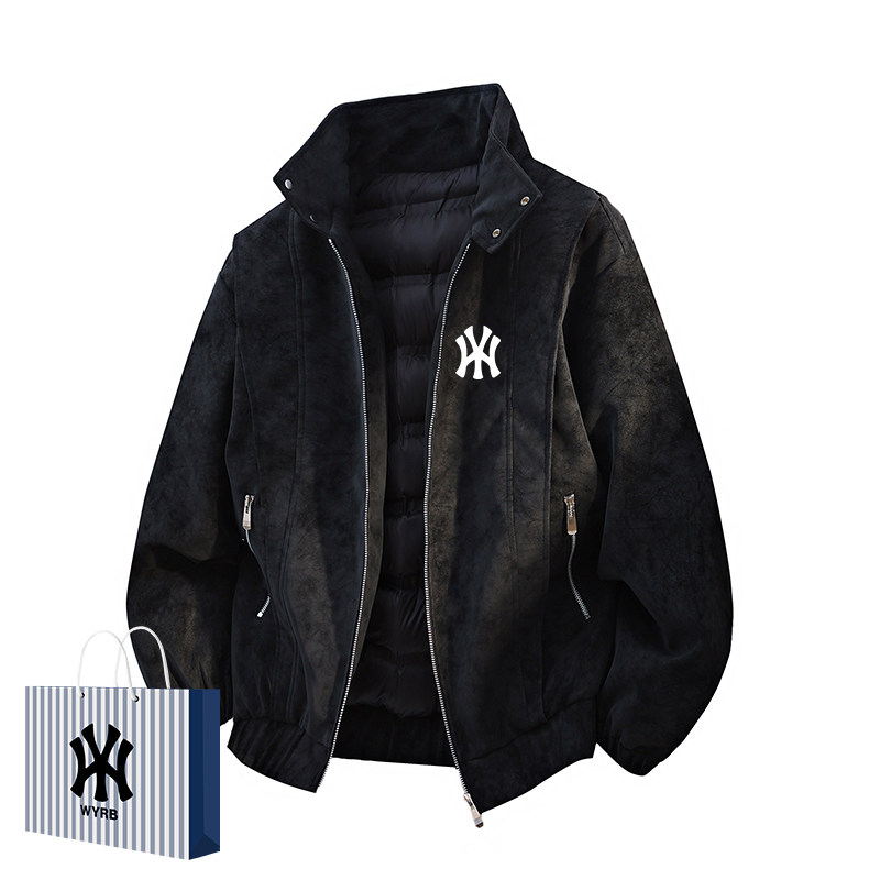 奥莱联名男士冬季90鸭绒羽绒服新款PU皮2026好看防寒保暖休闲外套