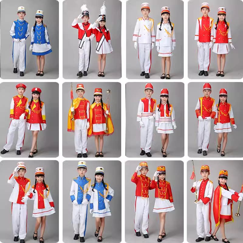 学生鼓号队升旗手服装管乐队长袖鼓手服幼儿表演出队服套装幼儿童