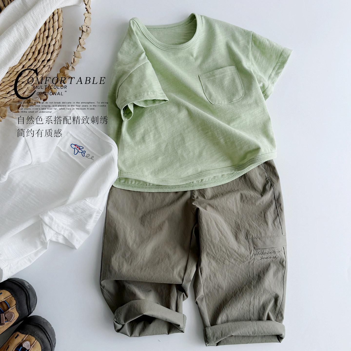 ZC KIDS儿童夏季防蚊长裤男童速干直筒宽松休闲裤 80-150中大童