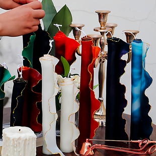 「月白流波」手工波浪边欧式复古香薰蜡烛小众创意家居装饰品摆件