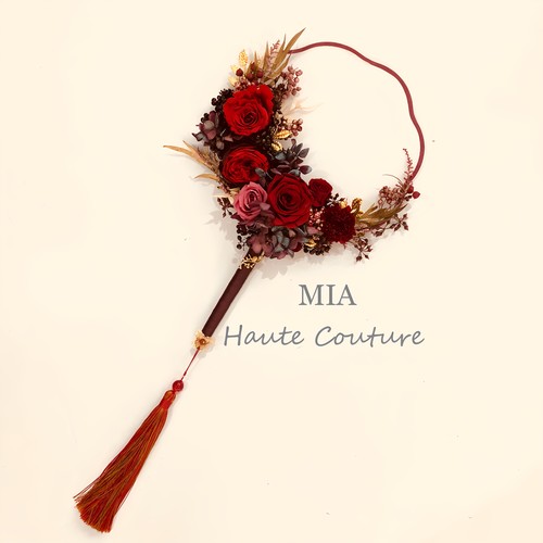 新娘结婚喜扇永生花团扇中式团扇