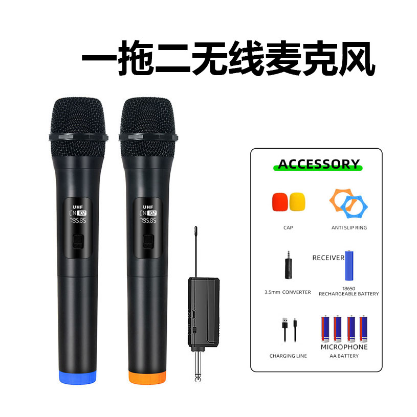 DEMINNA无线麦克风一拖二户外音响直播家庭KTV唱歌话筒舞台录音