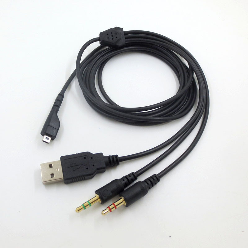 三插头寒冰耳机连接线适用于赛睿Arctis 3 5 7 Pro音频线