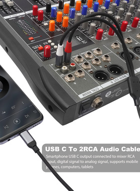 DEMINNA内置解码24Bit/96Khz USB TYPE-C转 2RCA 双莲花音频线