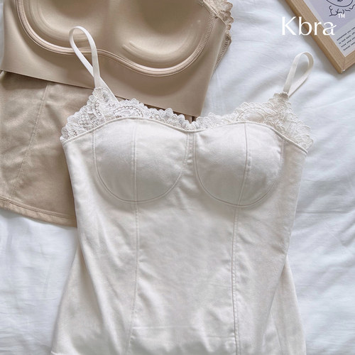 Kbra法式蕾丝吊带背心女士