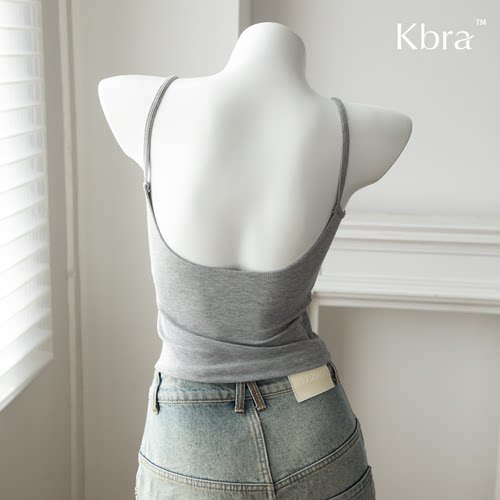 Kbra韩系露背吊带背心女