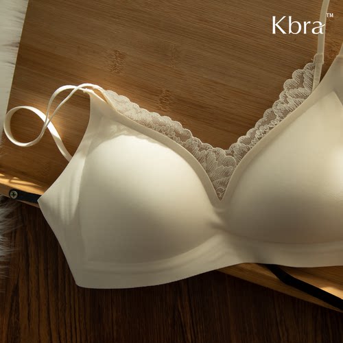 Kbra法式三角杯深V蕾丝内衣女
