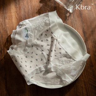 女士 加长裆纯棉抑菌三角裤 Kbra蕾丝拼接A类纯棉内裤 女生2025新款