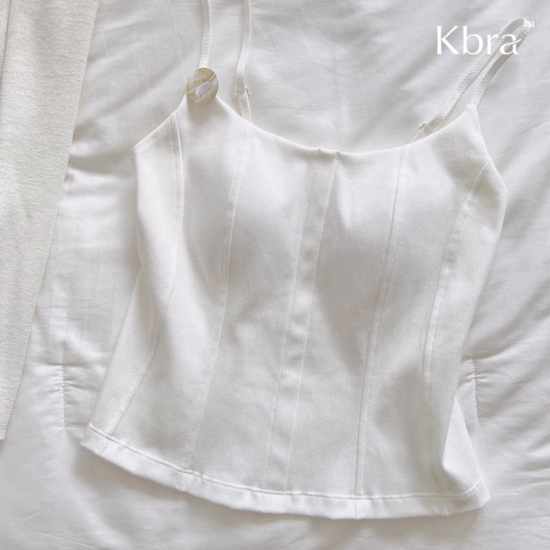 Kbra鱼骨修身吊带背心女夏外穿图片