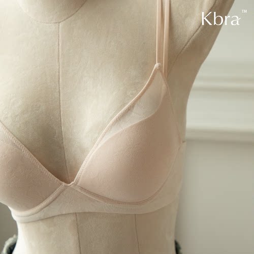 Kbra法式蕾丝内衣女细肩带