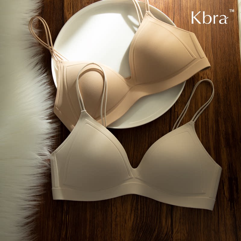 Kbra细肩带美背内衣女无痕深V小胸聚拢收副乳防下垂女士文胸罩