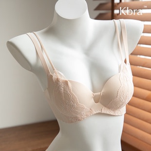 Kbra蕾丝双肩带小胸聚拢显大内衣女士无钢圈收副乳防下垂性感文胸