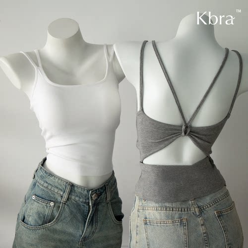 Kbra镂空后背吊带背心女