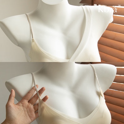 Kbra超薄细闪细肩带凉感奶皮内衣