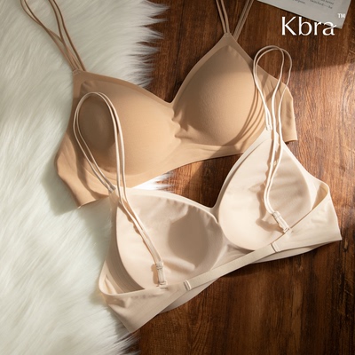 Kbra粉底液凉感细肩带内衣女