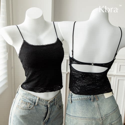 Kbra法式蕾丝吊带背心女