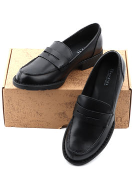 足弓支撑乐福鞋BORN原厂产牛皮一脚蹬低跟复古英伦风真皮单鞋女