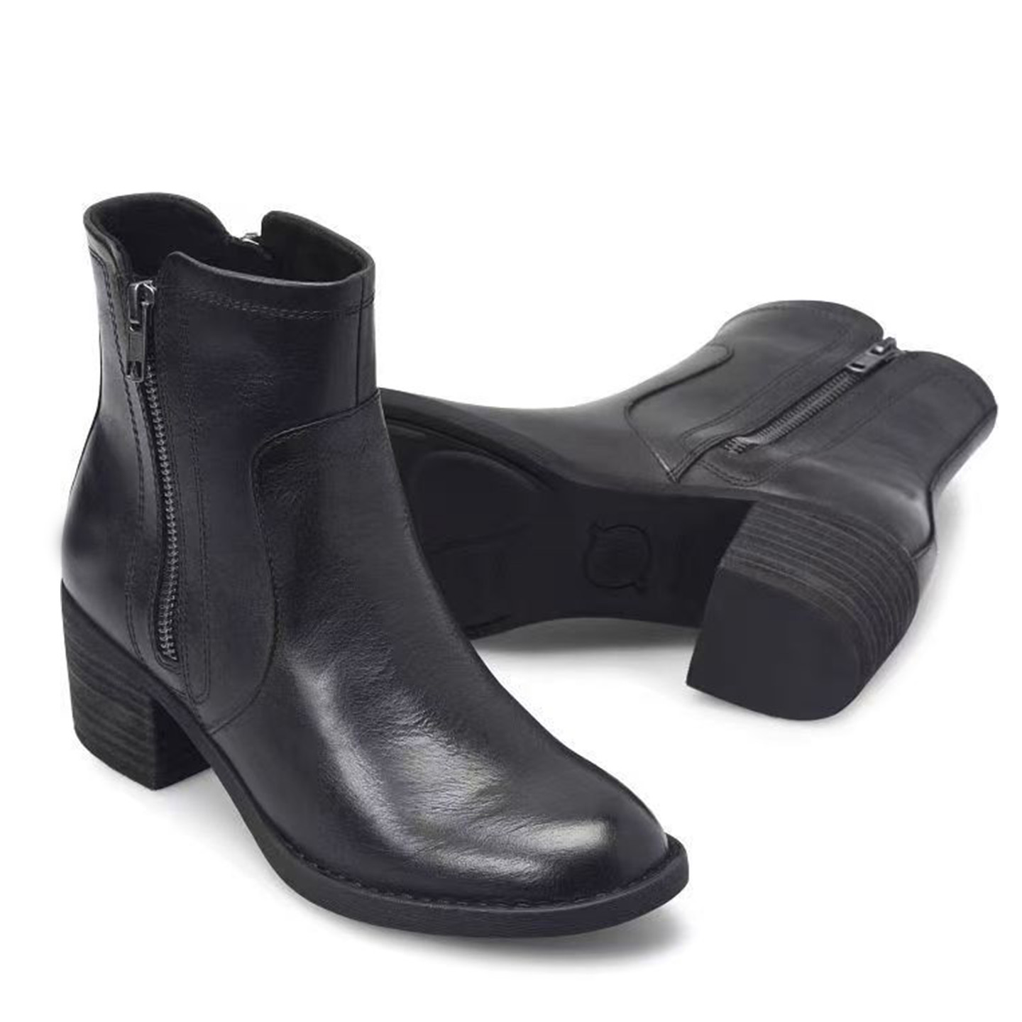 BORN双拉链足弓支撑舒适不累短靴