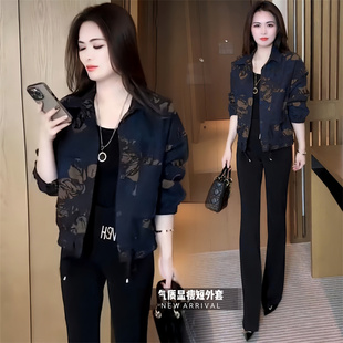 时尚复古短外套女士春秋新款小个子气质显瘦洋气百搭休闲夹克