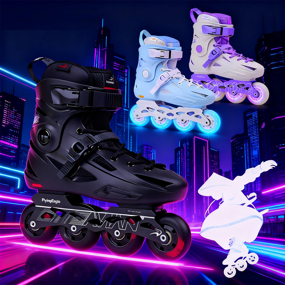 会轮滑的洋洋洋飞鹰轮滑鞋FBS成人初学入门高校溜冰花式平花旱冰