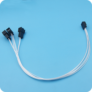 风扇3PIN 3针一分三 主板3P 3针风扇一分三 扩展线 镀银线