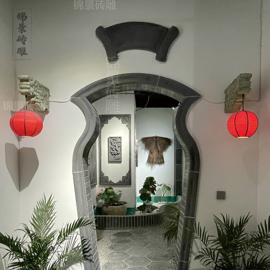 中式砖雕青砖宝瓶门套线装饰