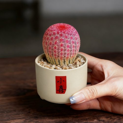 红太阳仙人球多肉植物开花仙人球办公室防辐射室内桌面花卉盆栽