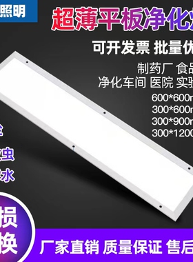 超薄净化灯led洁净灯300x1200平板灯无尘车间医院手术室吸顶明装