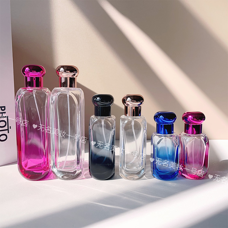 香水分装瓶高级便携式喷雾玻璃空瓶30毫升50ml 100ML彩色化妆品瓶