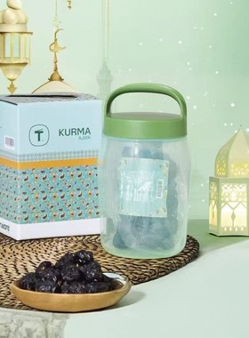 (海)1.5L绿色手提胖子 密封罐（椰枣）